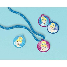 Disney Cinderella Charm Necklace Birthday Party Accessory Favour (12 Pack), Blue/Pink, 6 1/4".