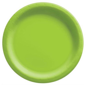 Kiwi Green Round Paper Plates - 10" (20 Pc) - Perfect For Parties, Picnics, & Everyday Meals
