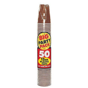 Big Party Pack Chocolate Brown Plastic Cups | 12 Oz. | Pack Of 50 | Party Supply