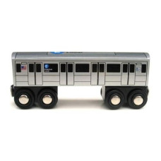 Munipals New York City Subway Wooden Railway (B Division) E Train/8 Avenue Local-Child Safe And Tested Wood Toy Train