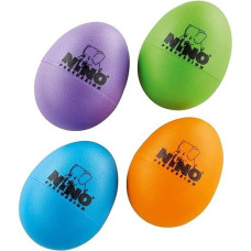 Nino Percussion Plastic Egg Shaker Set, 4 Pieces - For Classroom Music Or Playing At Home, 2-Year Warranty (Ninoset540-2),Aubergine, Grass Green, Orange, Sky Blue