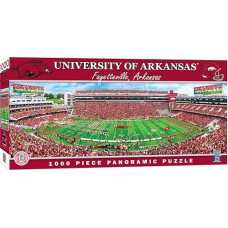 Masterpieces 1000 Piece Sports Jigsaw Puzzle - Ncaa Arkansas Razorbacks Center View Panoramic - 13"X39"