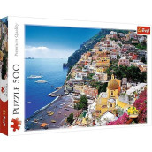 Trefl Positano, Italy 500 Piece Jigsaw Puzzle Red 19"X13" Print, Diy Puzzle, Creative Fun, Classic Puzzle For Adults And Children From 12 Years Old
