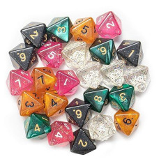 Wiz Dice Bulk Random Polyhedral Dice (D8-100 Pack) - Polyhedral Role Playing Dice In Unique Colors - Dnd Accessories For Ttrpg Dice Games - Ideal Roleplaying Game Dice