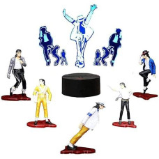 Missuso Mj Set Of 5 Pcs Figure Box Set Jackson Dolls With 3D Usb Table Lamp 7 Color Touch Night Light Led Night Lamp Gift