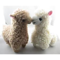 Mekbok 2Pcs Cute Alpaca Plush Toy Camel Cream Llama Stuffed Animal Kids Doll 9Inch/23Cm Height