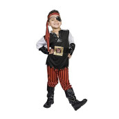 Monika Fashion World Boys Pirate Costume Light Up Belt Child Kids Size M 5,6,7,8 Years Old, Ahoy Matey!