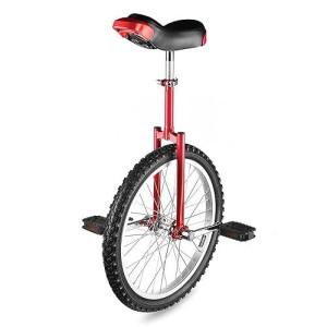 Jacoble 20In Red Chrome Unicycle Wheel Skidproof Tire Bike Unicycle Cycling