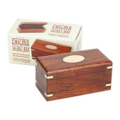 Bits and Pieces - The Secret Enigma Gift Box - Wooden Brainteaser Puzzle Box