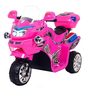 Electric Motorcycle For Kids - 3-Wheel Battery Powered Motorbike For Kids Ages 3 -6 - Fun Decals, Reverse, And Headlights By Lil? Rider (Pink)