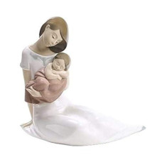 Nao Porcelain By Lladro Light Of My Days (Girl) ( Mother Holding Baby Girl Asleep ) 2001705