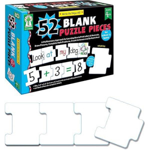 Key Education - Write-On/Wipe-Off: 52 Blank Puzzle Pieces