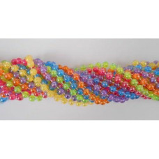 33 Inch 7Mm Round Ab 6 Color Mardi Gras Beads - 6 Dozen (72 Necklaces)