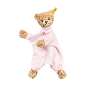 Steiff Sleep Well Teddy Bear Plush Comforter With Pink Pajamas, 14 Light Brown, Machine Washable (239533)