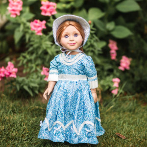 The Queen'S Treasures 18 Inch Doll Clothes & Accessories, Historic 1800'S Style Blue Sunday Dress Gown And Hat, Compatible For Use With American Girl Dolls.Doll Not Included