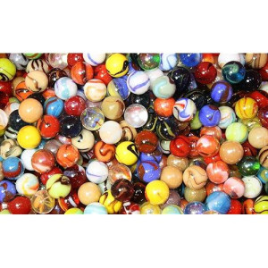 500 Count Bulk Assorted Premium Player Glass Mega Marbles Toy