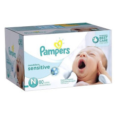 Pampers Swaddlers Sensitive Disposable Diapers Newborn Size 0 (> 10 Lb), 80 Count, Super