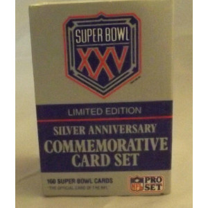 Pro Set Super Bowl Xxv Limited Edition Silver Anniversary Commemorative Nfl Football Card Set