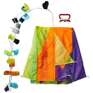 Toysmith Get Outside Go! Parafoil Kite, Multicolored With 14 Tail, For Boys & Girls Ages 5+