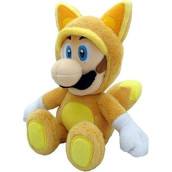 Little Buddy Official Super Mario Plush Kitsune Fox Luigi, 9-Inch Yellow