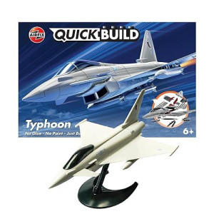 Airfix J6002 Quickbuild Model Airplane Kits For Adults & Kids - Eurofighter Typhoon - Fighter Jet Plastic Model Kits, Block Building Sets, Snap Together Aircraft Models, Engineering Toys For Gifts