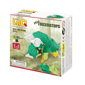 Laq Dinosaur World Mini Triceratops | 88 Pieces | Age 5+ | Creative, Educational Construction Toy Block | Made In Japan