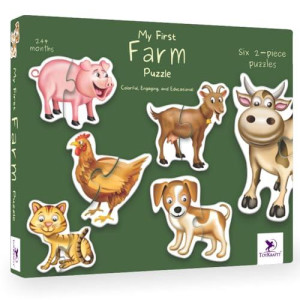 Toykraft Animal Puzzles for Kids: 2-Piece Set, Ideal Toddler Puzzles for 18 Months and Up, My First Farm Puzzles - Perfect Toys for 3-Year-Olds and Engaging Puzzles for Kids Age 2 Years