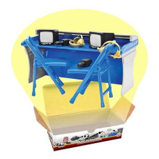 Blue & Gray Commentator Table Playset For Wrestling Action Figures