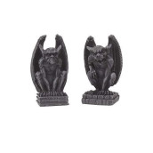 Ptc 2.5 Inch Miniature Evil Gargoyles Resin Statue Figurines, Set Of Two