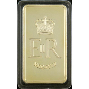 The 1 Oz .999 Pure 24 Karat Gold Layered Steel Bar The Queen'S Diamond Jubilee Eliabeth Ii - Grace Specialty 016