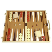 Deluxe Backgammon Set - Camel - 15"X10"