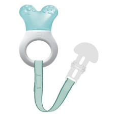 Mam Mini Cooler Teether With Clip, Boy, 2+ Months, 1-Count, White/Blue