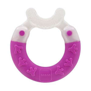 Mam 2-In-1 Bite & Brush Baby Teether, Relieves Teething Symptoms In Babies 3+ Months, Stimulates Sensory Development, 1 Pack, 3+ Months, Violet/Girl
