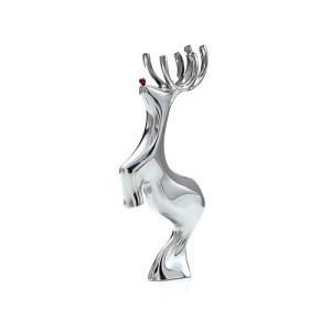 Nambe Red-Nosed Reindeer Figurine | Metal Alloy Holiday Collection | Collectable Reindeer Christmas Home D