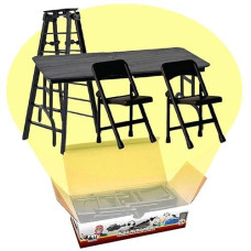 Ultimate Ladder, Table & Chairs Black Playset For Wrestling Action Figures