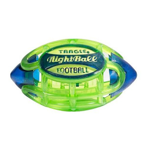 Tangle Nightball Glow In The Dark Light Up Led Football, Green With Blue