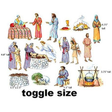 Abraham And Isaac Toggle Size Felt Figures For Flannel Board Bible Stories-Precut