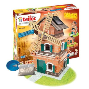 Teifoc Solar House Windmill Brick Construction Set, 380 Building Blocks, Erector Set And Stem Building Toy