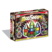 Magsnaps Magnetic Construction Set With 100 Pieces, Stem Learning Toy