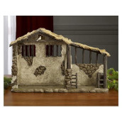 Christmas Nativity Lighted Stable For 14" Nativity Set