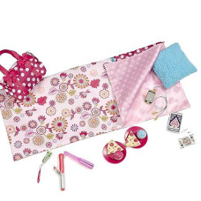 Our Generation Sleepover Set With Sleeping Bag For 18" Dolls Polka Dot Sleep Party