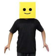Incogneato Male Brickman Costume Box Head, Yellow