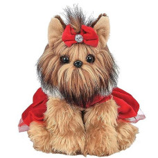 Bearington Yuletide Yorkie Stuffed Dog, 13 Inch Christmas Stuffed Animals For Kids