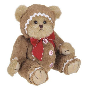 Bearington Gingerbeary Holiday Plush Stuffed Animal Teddy Bear In Gingerbread Man Suit, 10 Inches