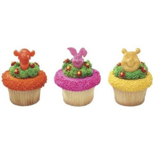 24 Ct - Winnie The Pooh, Tigger And Piglet Cupcake Rings