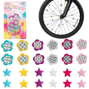 Ride Along Dolly Bike Wheel Spokies Flower And Star Spoke Attachments (24 Pcs)