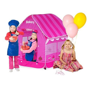 Gigatent Pop Up Kids Bakery Play Tent - Boys Girls Toys Indoor Outdoor Playhouse Camping Tent - Bright & Colorful, Easy Instant Assembly, Folds Flat - Includes Flat Storage Carry Bag , Pink