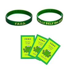 Fully Rely On God F.R.O.G. Silicone Christian Rubber Bracelets (10 Pack)