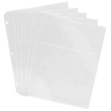 Trading Card Protector Sheets 9 Pocket X 50 Plastic Pages Holds 450 Cards - 3 Ring Binder
