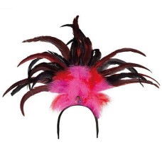 Boland Rio 52283 Headband With Feathers One Size Pink / Red